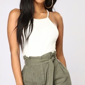 Fashion Nova “Say It Strappy” Ivory Bodysuit